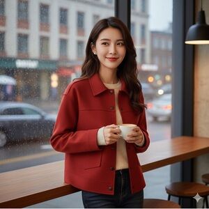 Solitaire Women's Rich Red Utility Jacket